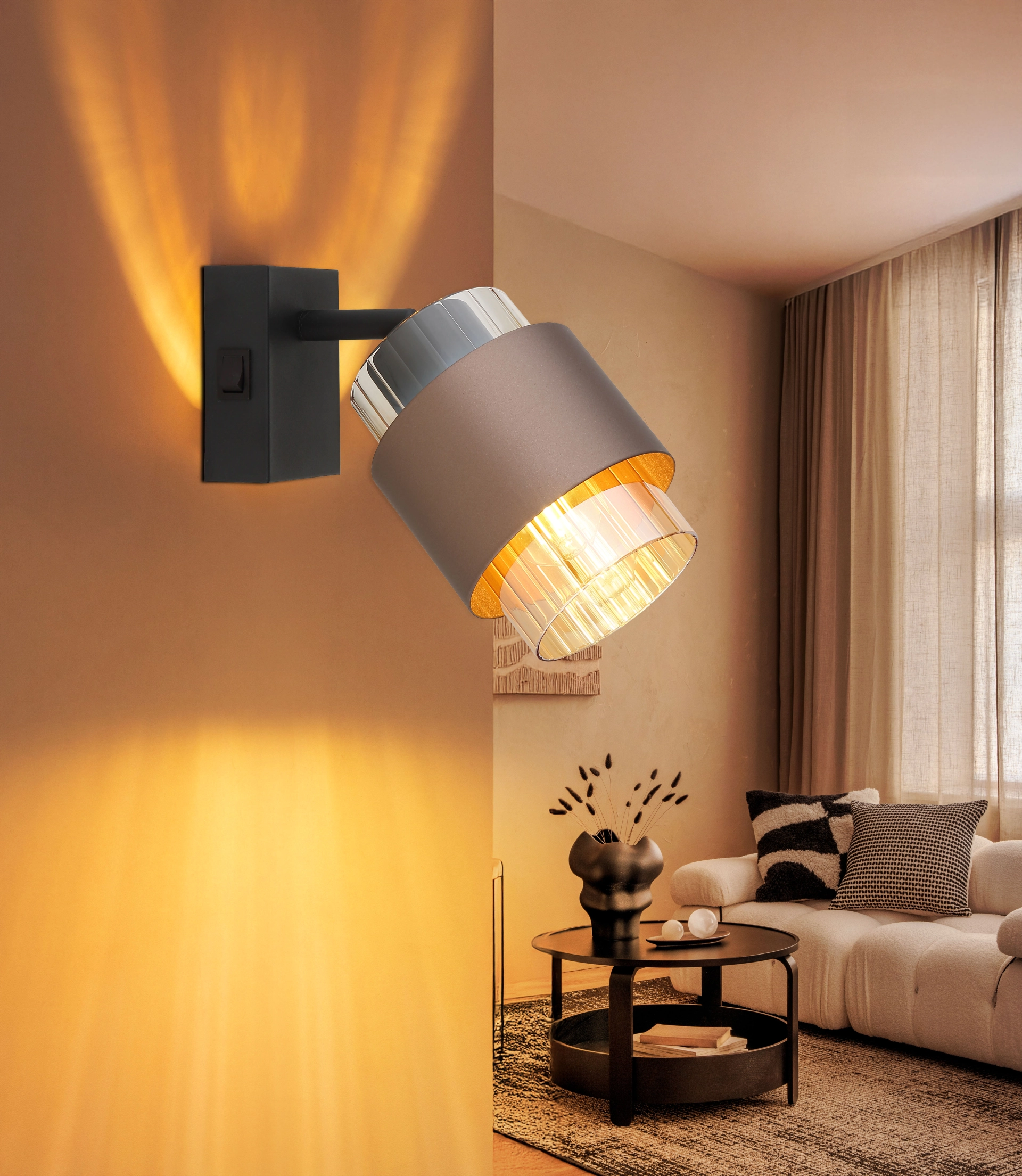 MILLEY – Reflektori – metal crni mat – staklo ćilibar – 15560-1C