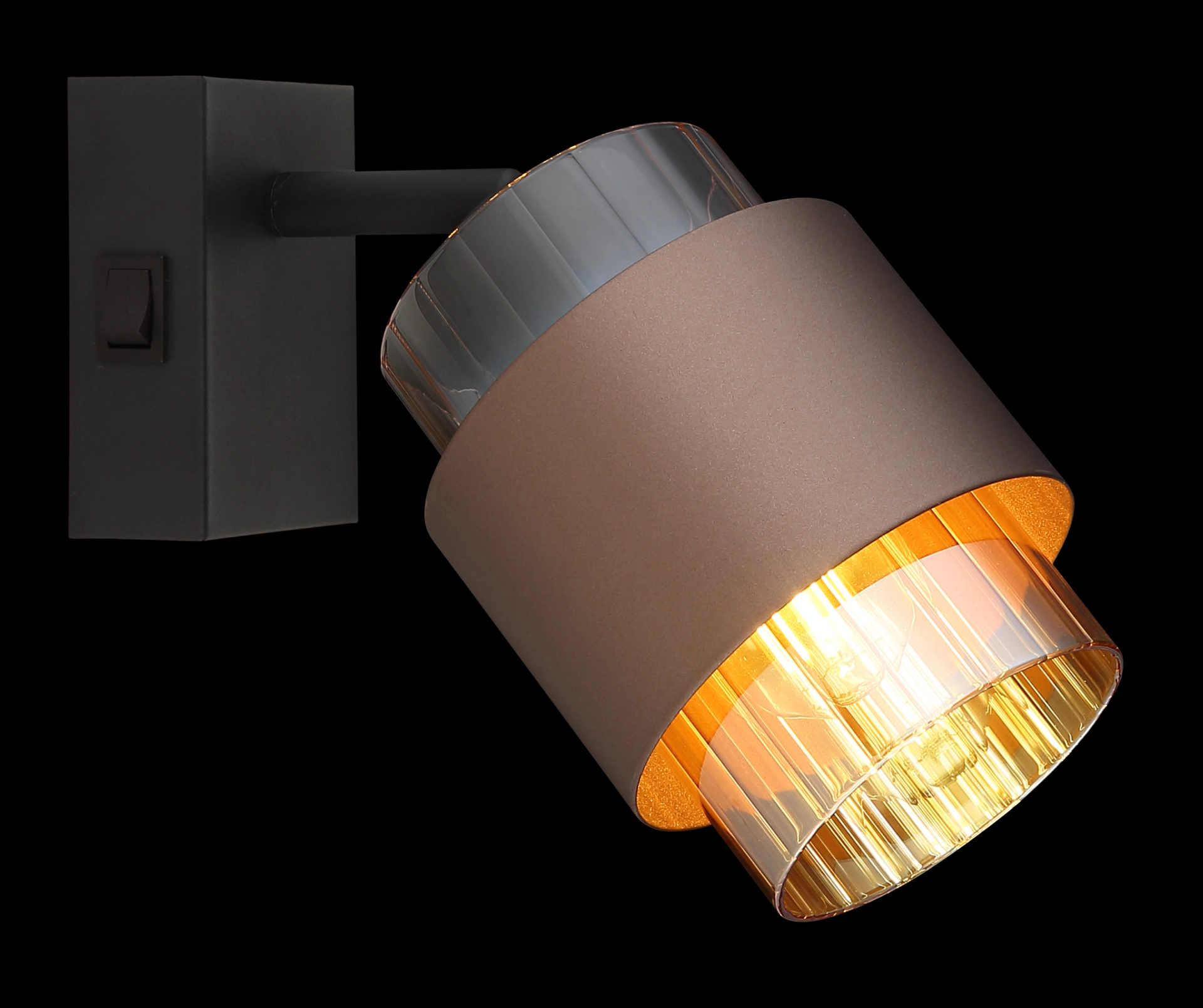 MILLEY – Reflektori – metal crni mat – staklo ćilibar – 15560-1C