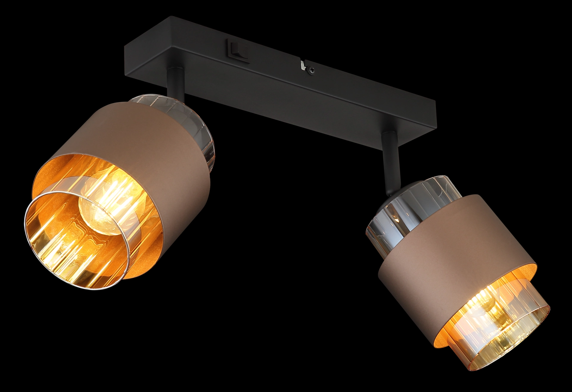 MILLEY – Reflektori – metal crni mat – staklo ćilibar – 15560-2C