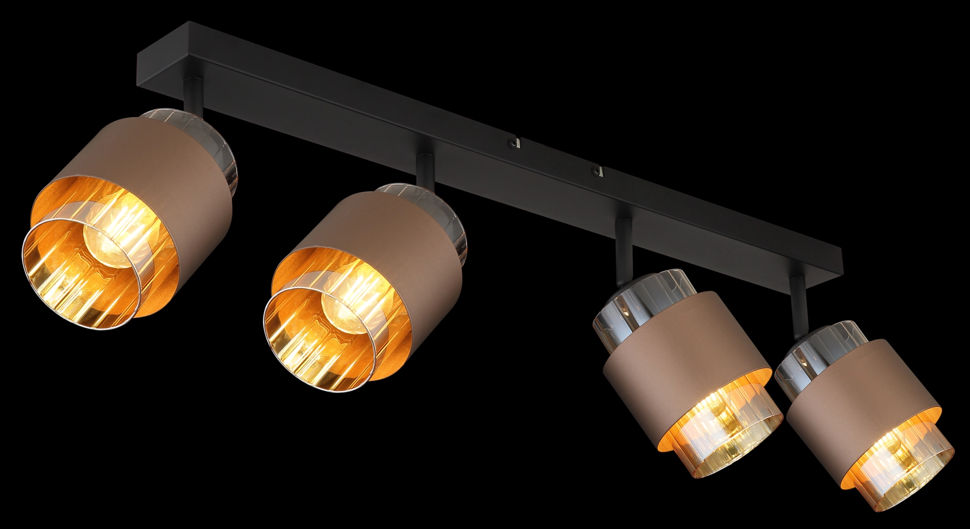 MILLEY – Reflektori – metal crni mat – staklo ćilibar – 15560-4C