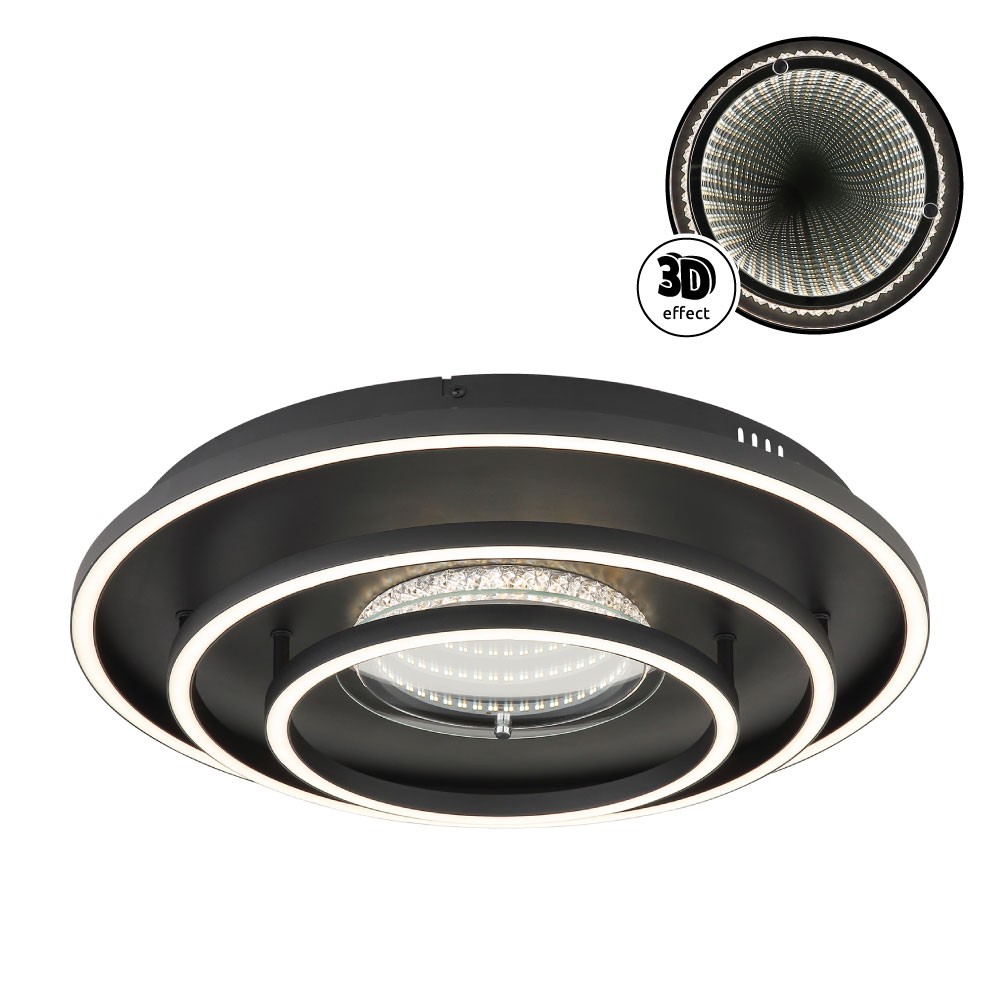 LAWANDA – Plafonska lampa – metal crni mat – aluminijum crni mat – 48564-40